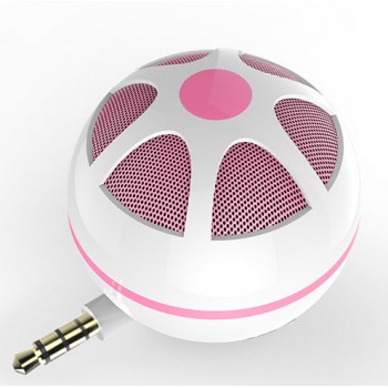 Портативный универсальный внешний мини-динамик 3.5мм 3Вт серия Sphere Розовый