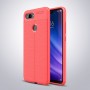 Силиконовый чехол накладка для Xiaomi Mi 8 Lite с текстурой кожи, цвет Красный