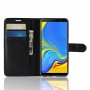 Чехол портмоне подставка на силиконовой основе с отсеком для карт на магнитной защелке для Samsung Galaxy A9 (2018), цвет Белый