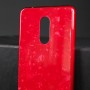 Силиконовый глянцевый непрозрачный чехол с стеклянной накладкой и текстурным покрытием Камень для Xiaomi RedMi 5, цвет Красный