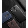 Матовый силиконовый чехол для Xiaomi RedMi 5 Plus с текстурным покрытием карбон, цвет Черный