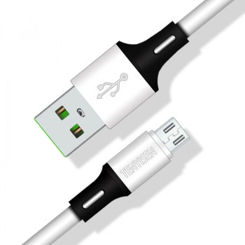 Интерфейсный кабель Micro-USB 1м с допзащитой от перетирания Белый