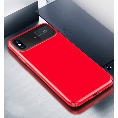 Пластиковый непрозрачный матовый чехол с допзащитой торцов для Iphone x10/XS, цвет Красный