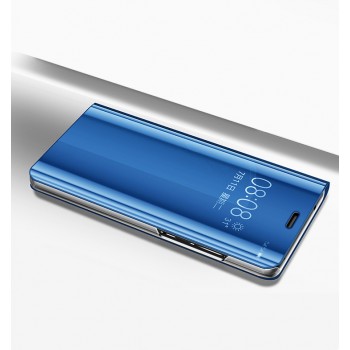 Пластиковый непрозрачный матовый чехол с полупрозрачной крышкой с зеркальным покрытием для Huawei P20 Голубой