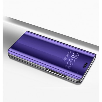 Пластиковый непрозрачный матовый чехол с полупрозрачной крышкой с зеркальным покрытием для Huawei P20 Фиолетовый