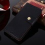 Винтажный чехол портмоне подставка на силиконовой основе с отсеком для карт на крепежной застежке для Meizu M8 Lite, цвет Черный