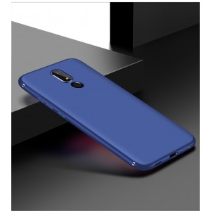 Силиконовый матовый непрозрачный чехол для Meizu M8 Lite Синий