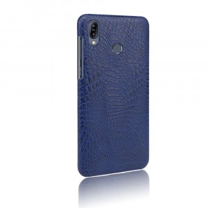 Чехол задняя накладка для ASUS ZenFone Max M2 с текстурой кожи Синий
