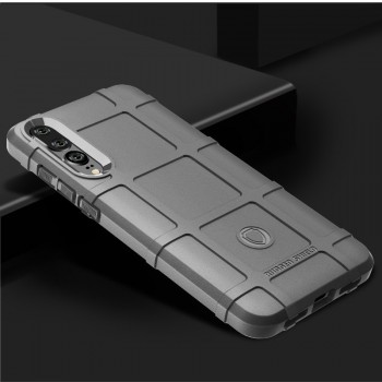 Силиконовый матовый непрозрачный чехол с текстурным покрытием Клетка для Huawei P20 Pro Серый