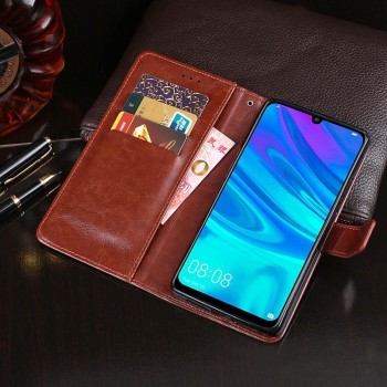 Глянцевый водоотталкивающий чехол портмоне подставка для Huawei Honor 10 Lite/P Smart (2019) с магнитной защелкой и отделениями для карт