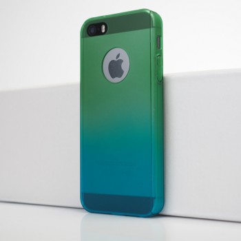Двухкомпонентный сборный двухцветный пластиковый матовый чехол для Iphone 5s/5/SE Зеленый