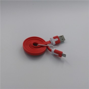 Кабель USB-Micro USB 2.0 силиконовый антизапутывающийся плоского сечения 1м Красный