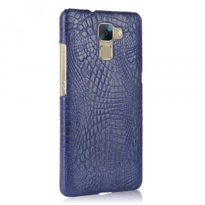 Чехол задняя накладка для Huawei Honor 7 с текстурой кожи крокодила Синий