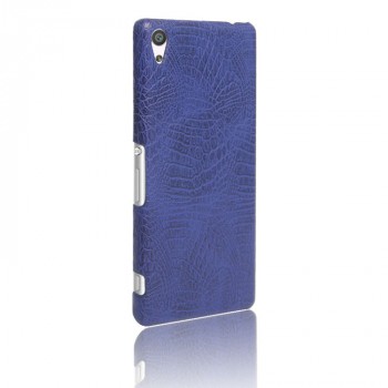 Чехол задняя накладка для Sony Xperia XA Ultra с текстурой кожи Синий