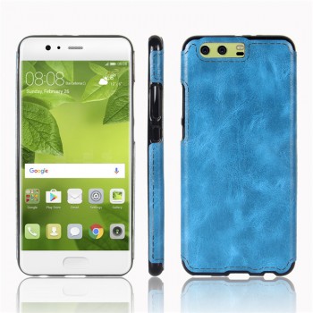 Чехол задняя накладка для Huawei P10 Plus с текстурой кожи Синий