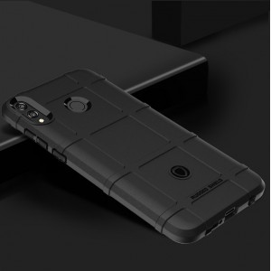 Силиконовый матовый непрозрачный чехол с текстурным покрытием Клетка для Huawei Honor 8X Max Черный