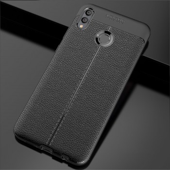 Чехол задняя накладка для Huawei Honor 8X Max с текстурой кожи Черный