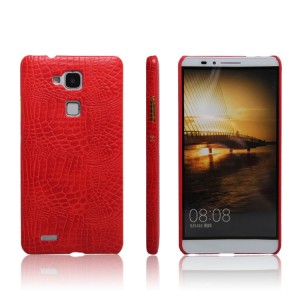 Чехол задняя накладка для Huawei Ascend Mate 7 с текстурой кожи Красный