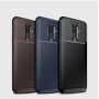 Матовый силиконовый чехол для Samsung Galaxy A6 Plus с текстурным покрытием карбон, цвет Черный