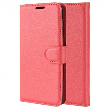 Чехол портмоне подставка на силиконовой основе с отсеком для карт на магнитной защелке для Nokia 5.1 Красный