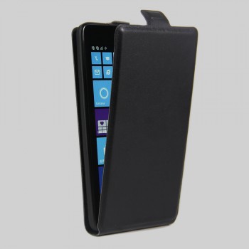 Винтажный чехол вертикальная книжка на силиконовой основе с отсеком для карт на магнитной защелке для Microsoft Lumia 535 Черный