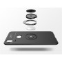 Силиконовый матовый непрозрачный чехол с встроенным магнитным кольцом-подставкой для Vivo V9, цвет Черный