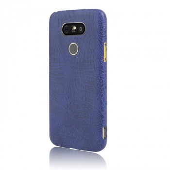 Чехол задняя накладка для LG G5 с текстурой кожи Синий