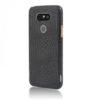 Чехол задняя накладка для LG G5 с текстурой кожи Черный