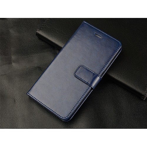 Чехол портмоне подставка на силиконовой основе с отсеком для карт на магнитной защелке для Meizu Pro 6, цвет Синий