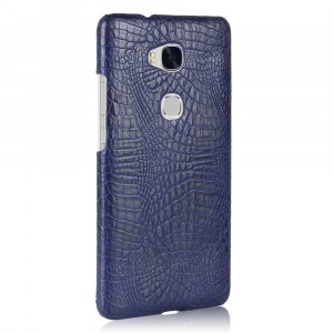Чехол задняя накладка для Huawei Honor 5X с текстурой кожи Синий