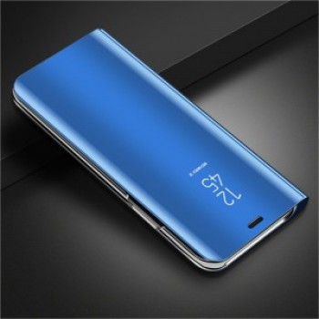 Пластиковый непрозрачный матовый чехол с полупрозрачной крышкой с зеркальным покрытием для Huawei Honor 7C Pro Синий