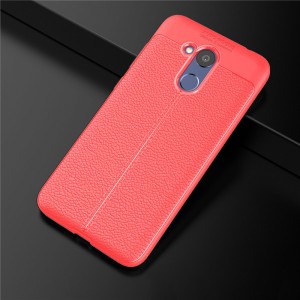 Чехол задняя накладка для Huawei Honor 6C Pro с текстурой кожи Красный
