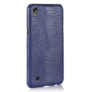 Чехол накладка текстурная отделка Кожа Крокодил для LG X Style Синий