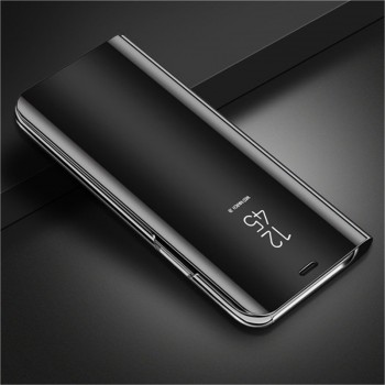 Пластиковый непрозрачный матовый чехол с полупрозрачной крышкой с зеркальным покрытием для Samsung Galaxy J5 (2017) Черный