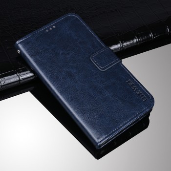 Глянцевый водоотталкивающий чехол портмоне подставка с отсеком для карт на магнитной защелке для Meizu Pro 6 Plus Синий