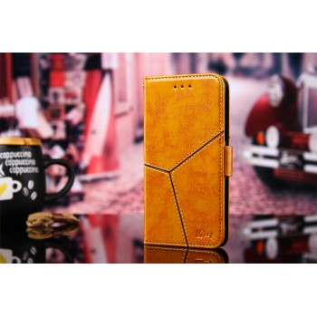 Чехол портмоне подставка текстура Линии на силиконовой основе с отсеком для карт на магнитной защелке для Samsung Galaxy S9 Бежевый