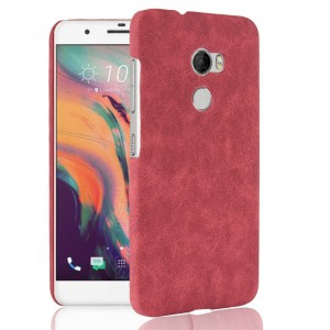 Чехол задняя накладка для HTC One X10 с текстурой кожи Красный