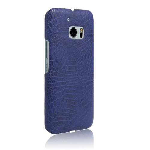 Чехол задняя накладка для HTC 10 с текстурой кожи, цвет Синий