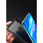 Силиконовый матовый непрозрачный чехол с текстурным покрытием Карбон для Huawei Y7 (2019) , цвет Черный
