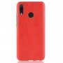 Чехол задняя накладка для Huawei Y7 (2019) с текстурой кожи, цвет Красный