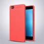 Чехол задняя накладка для Huawei P8 Lite с текстурой кожи, цвет Синий