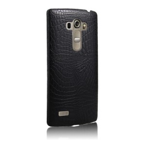 Чехол задняя накладка для LG G3 (Dual-LTE) с текстурой кожи Черный