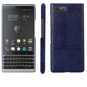 Чехол задняя накладка для BlackBerry KEY2 LE с текстурой кожи Синий