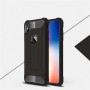 Двухкомпонентный силиконовый матовый непрозрачный чехол с поликарбонатными бампером и крышкой для Iphone Xs Max, цвет Синий