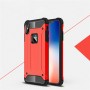Двухкомпонентный силиконовый матовый непрозрачный чехол с поликарбонатными бампером и крышкой для Iphone Xs Max, цвет Красный
