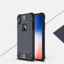 Двухкомпонентный силиконовый матовый непрозрачный чехол с поликарбонатными бампером и крышкой для Iphone Xs Max, цвет Черный