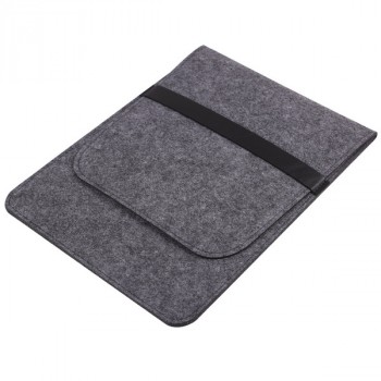 Войлочный мешок с двумя внутренними карманами для ноутбуков 13-13.9 дюймов Серый