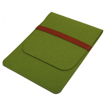 Войлочный мешок с двумя внутренними карманами для ноутбуков 15-15.9 дюймов Зеленый