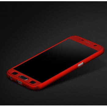 Двухкомпонентный сборный пластиковый матовый чехол для Samsung Galaxy S7 Edge Красный