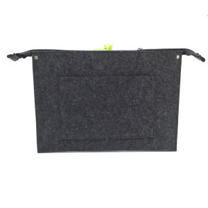 Чехол папка из войлока на молнии с наружным карманом для ноутбуков 12-12.9 дюймов Черный